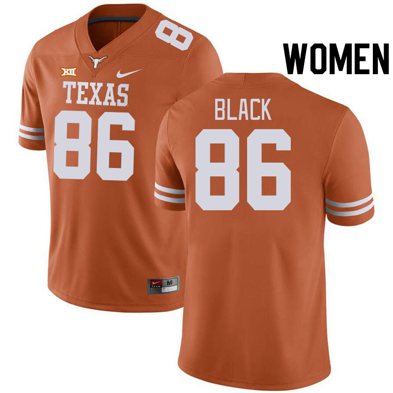 Women #86 Dorian Black Texas Longhorns College Football Jerseys Stitched-Orange